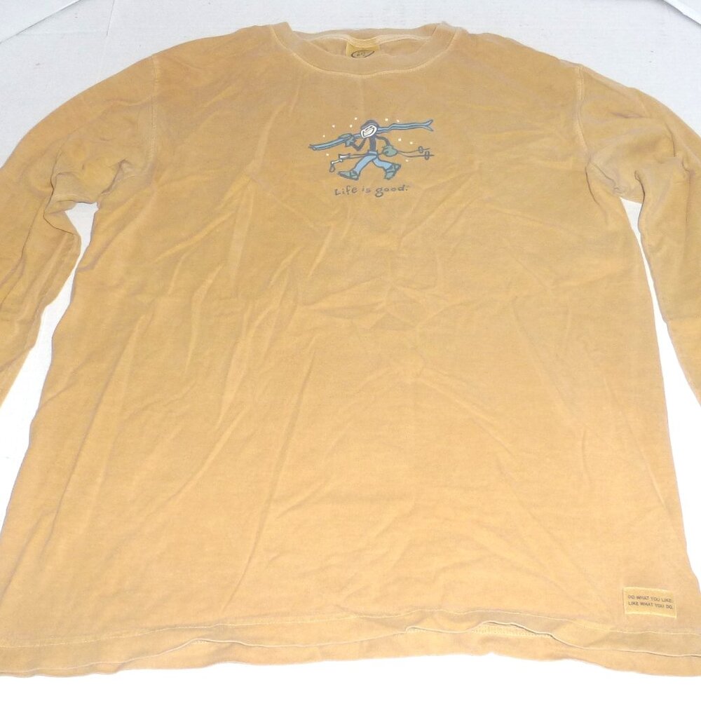 Life is Good Jake Going Skiing Long Sleeve Men's T-Shirt Size: Medium